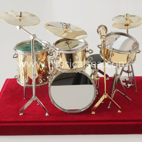 Miniature musical instrument 5pcs Golden drums per set